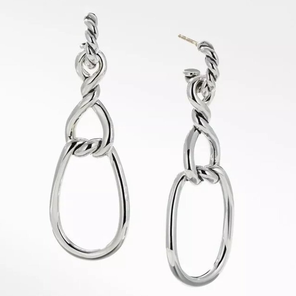 DAVID YURMAN Sterling Silver 56mm Continuance Triple Drop Convertible Earrings